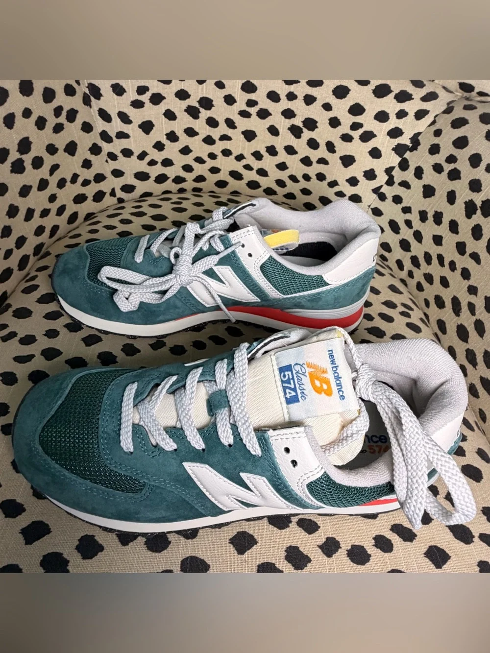 New Balance Teal & White 574 Classic Women's Sneakers